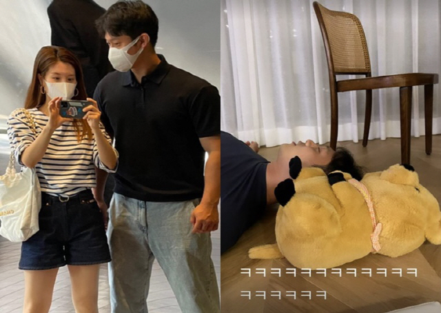 오뚜기 3세 함연지, ♥남편과 집에서 이러고 노네..누워있는 모습만 봐도 웃음꽃