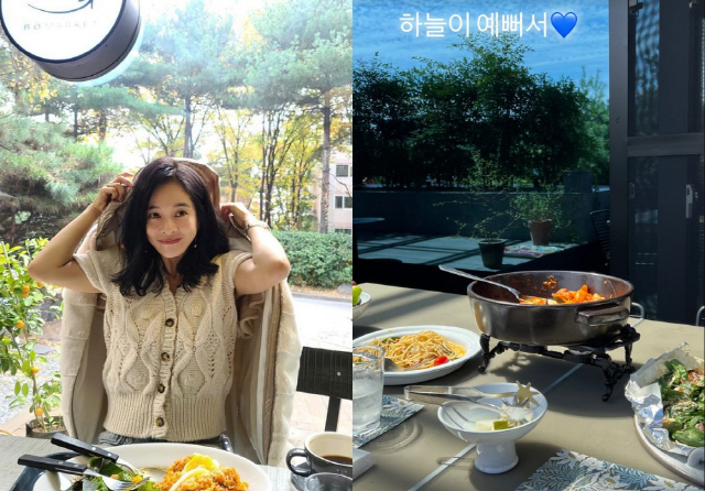 션♥ 정혜영, 으리으리 테라스서 즐긴 럭셔리 한끼…하늘이 예뻐서