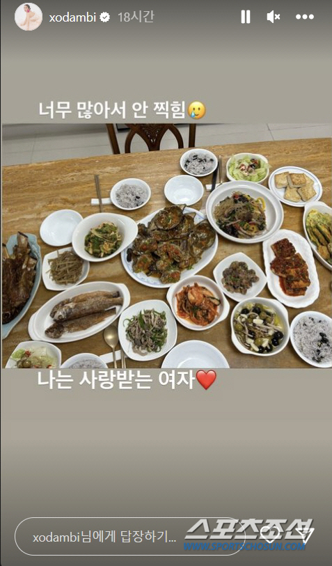 이규혁♥ 손담비, 설 아침 식탁에 나는 사랑받는 여자…명절 스트레스 제로?