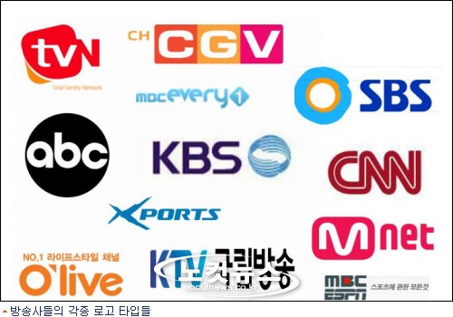 미디어 기업들 로고나 상징은 원모형을 주로 사용
