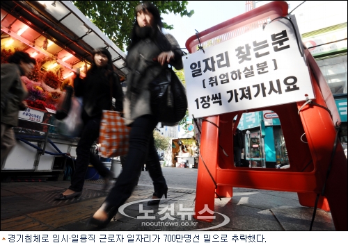 임시·일용직 직격탄…일자리 7백만명선 붕괴