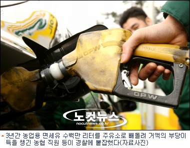 농협직원 등 농업용 면세유 수백만 리터 빼돌려