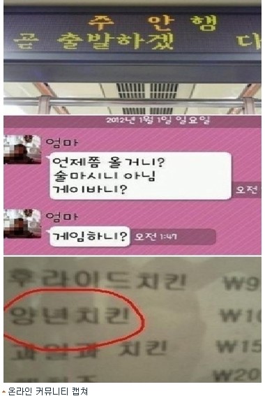웃긴 한글 오타 화제 , 엄마가 아들에게 게이바니?