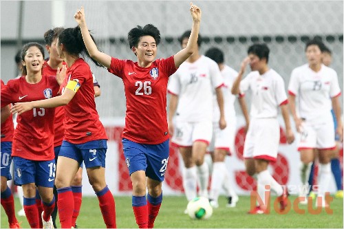 축구 남북 대결, 여자 대표팀 김수연 선제골