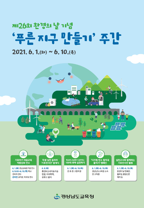 경남교육청, 푸른 지구 만들기 주간 운영…일상 속 작은실천부터