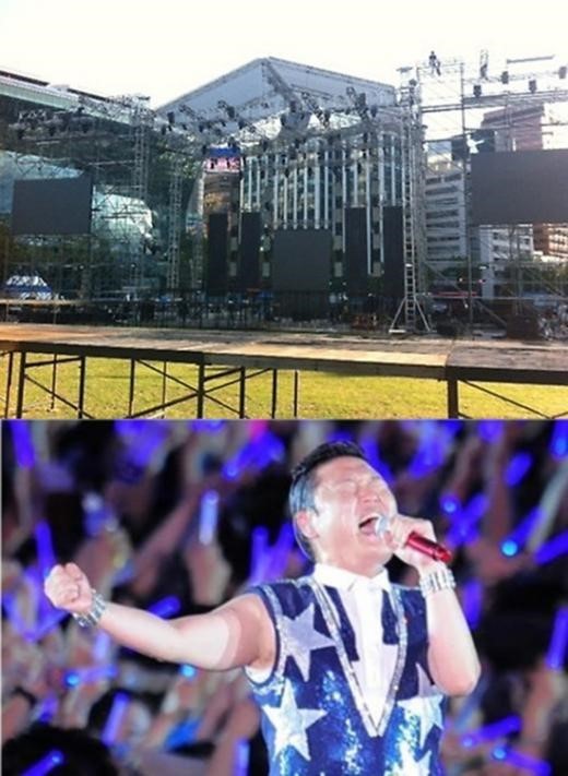 싸이 서울광장 공연, 콘서트 무대 미리 보니..‘어마어마한 규모 깜짝’