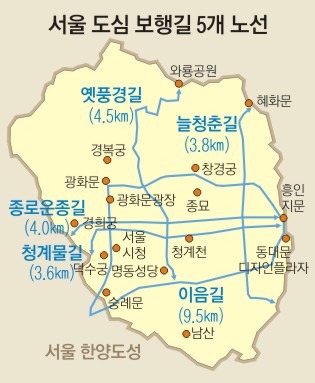 하늘색 따라 사대문 걸어요