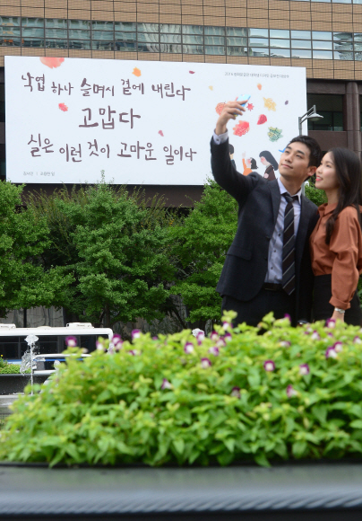 [서울포토] ‘낙엽 하나 슬며시 곁에 내린다…고맙다’