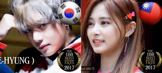 올해 세계 최고 미남·미녀…뷔 1위, 쯔위 3위
