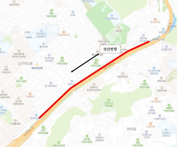 13일부터 홍제천고가교 보수공사 야간통제