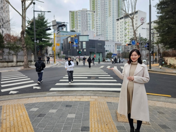 김혜지 서울시의원 “고덕119안전센터 앞 대각선횡단보도 완성”