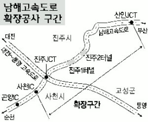 남해고속도 산인~곤양 확장