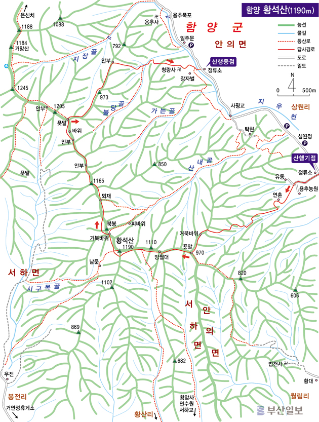 [산&산] 함양 황석산 개념도