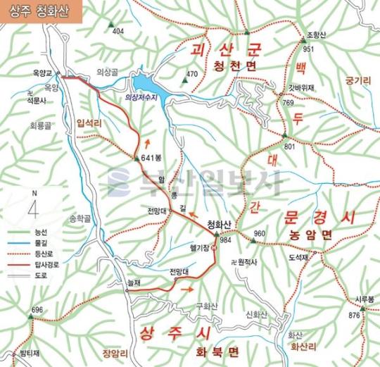 [산&산] <239> 상주 청화산 산행지도