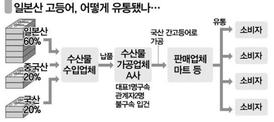 일본산 고등어 국산 둔갑 유통업자 구속