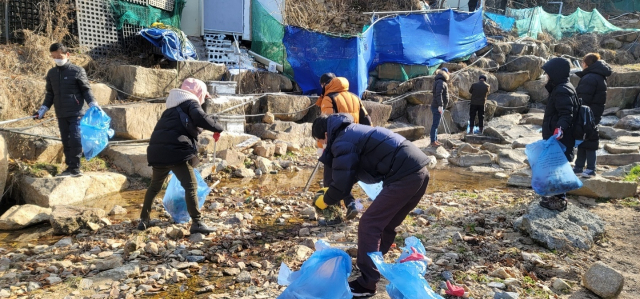 사상구 모라3동, 해빙기 백양산 및 운수천 주변 승수로 정비 실시