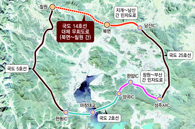 창원, 도시 내·외곽도로 뚫어 교통 체증 해소