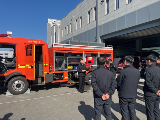 원주소방서 혁신·문막119안전센터 소방펌프차 교체