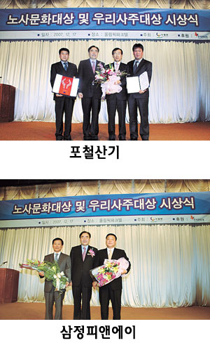 포철산기·삼정피앤에이-노사문화시상식 장관상