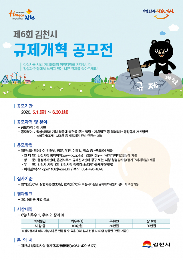 경북 김천시, 불합리한 규제 발굴 개선한다