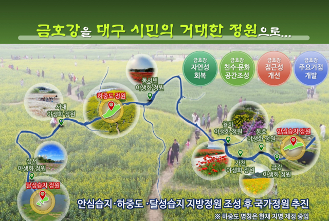 대구 금호강 5대 거점 명품정원으로 만든다