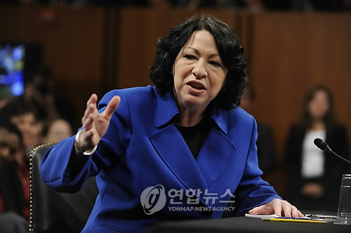 상원 인준 청문회에 나온 소토마요르
