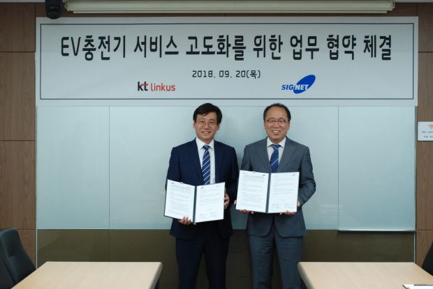 KT링커스, 시그넷EV와 전기차 충전 인프라 맞손