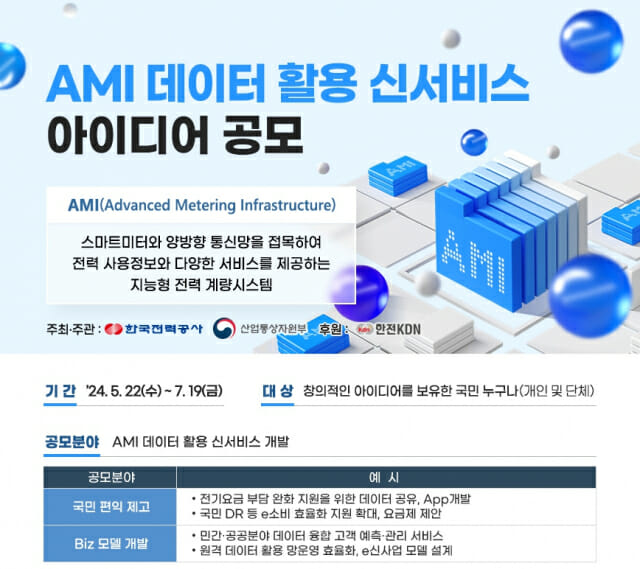 산업부-한전, AMI 데이터 활용 신서비스 아이디어 공모