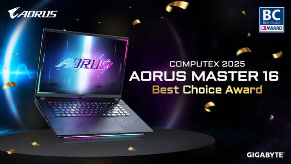 [PRNewswire] 기가바이트 AORUS MASTER 16 AI PC, 베스트 초이스 어워드 수상