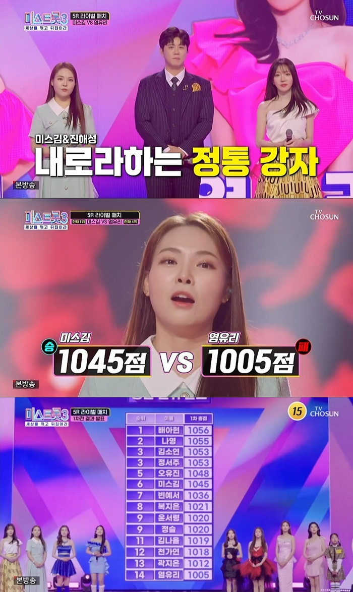 노래 가지고 노네..미스트롯3 미스김, TOP 10 진입할까