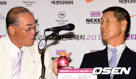 [사진]장훈-김성근, 한일 레전드 매치, 양보 못 해