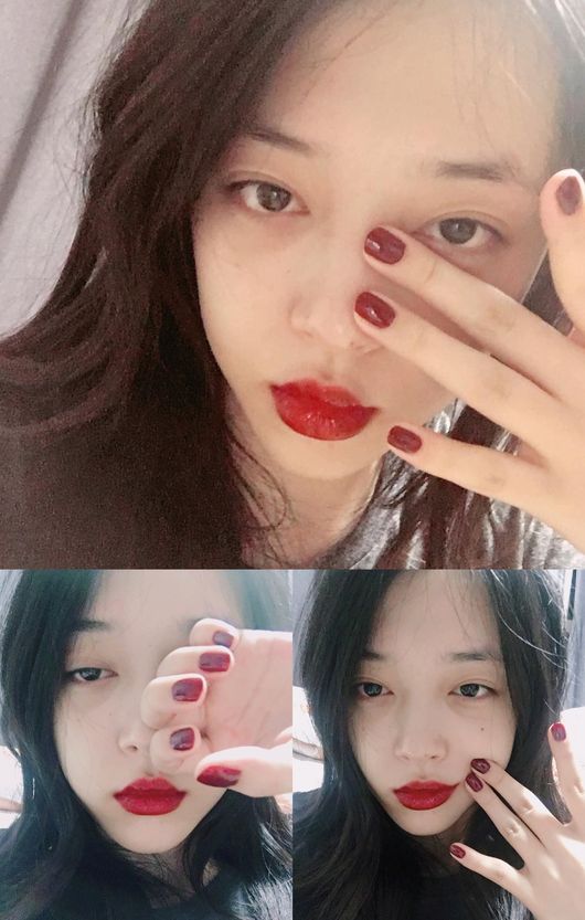 [★SHOT!] “레드 여신”..설리, 빨간 입술+빨간 손톱