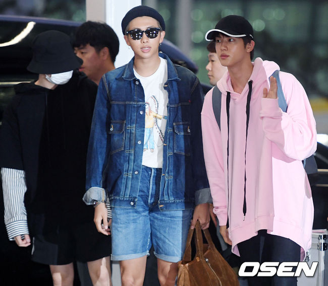 [사진]BTS RM-진,월드투어 떠나요