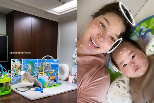 재미교포♥ 박은지, 생후 4개월 딸한테 거실도 뺏겼네 거실은 태린이 방