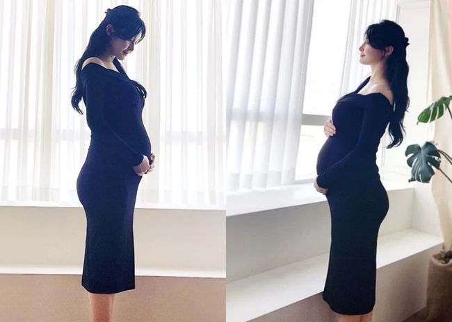 이혼 위기→둘째 임신 前티아라 한아름, 만삭 근황 앉아있기도 힘들어