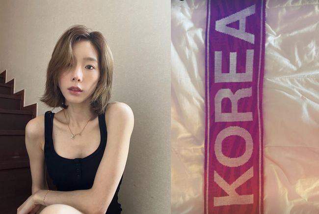 “KOREA 응원” 태연… 우루과이전 태극전사에 힘!
