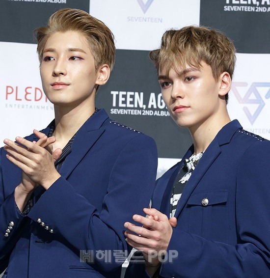 [포토]원우-버논, 간지나는 박수