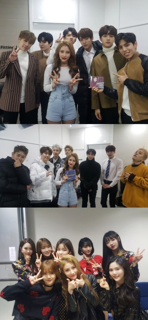 아샤 출신 나라, 인피니트-블락비-오마이걸과 훈훈 인증샷