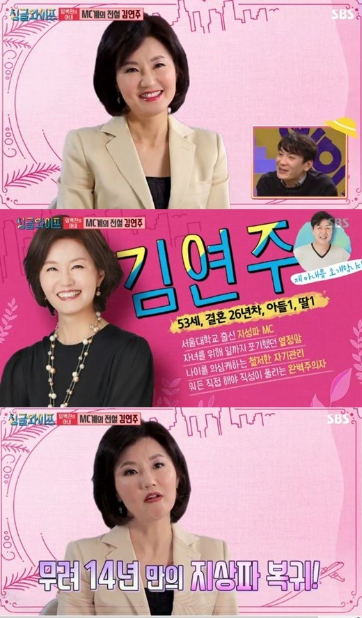 [포인트1분]싱글와이프2 임백천 아내 김연주, 14년 만 지상파 복귀