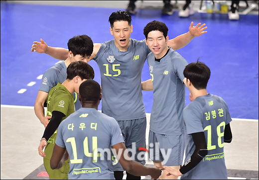 [MD포토] 환호하는 현대캐피탈