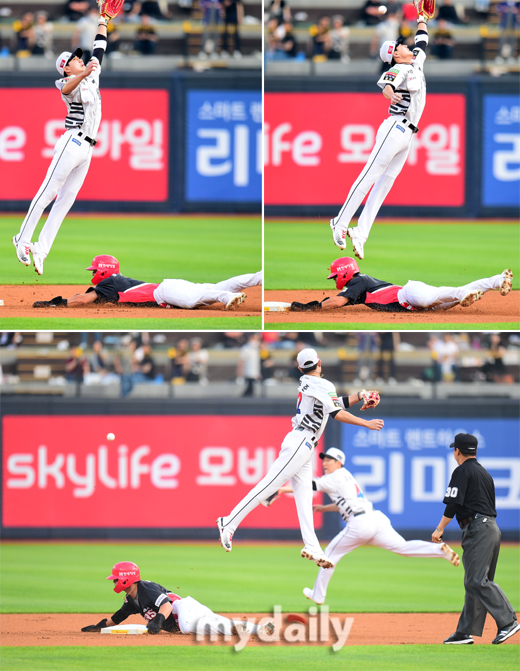 KIA 리드오프가 1회초 그라운드에서 즉석 수선실을 차린 이유는? [곽경훈의 현장]