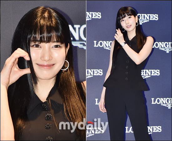 수지, 뱅헤어에 상큼한 볼하트까지