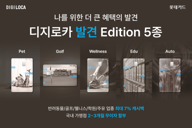 롯데카드, ‘디지로카 발견 에디션’ 5종 출시