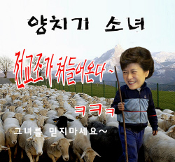 박근혜는 양치기 소녀 패러디 논란