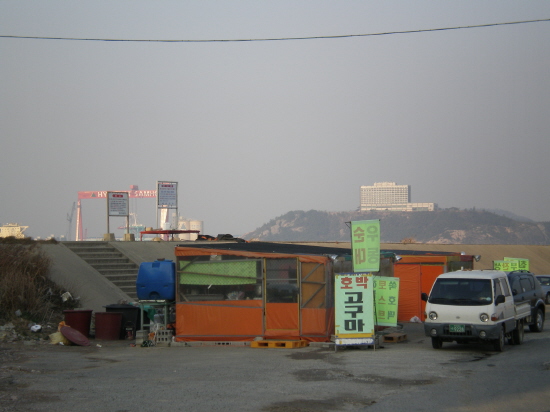 해남군 초입 불법 포장마차 땅 끝 관광앞서 실망
