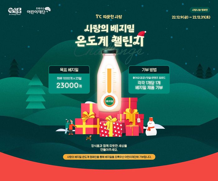 정식품, 소비자와 함께하는 ‘사랑의 베지밀 온도계’ 캠페인 진행