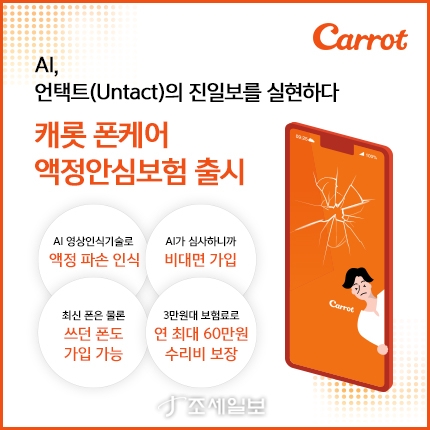 캐롯손보, AI기술 접목 폰케어 액정안심보험 출시