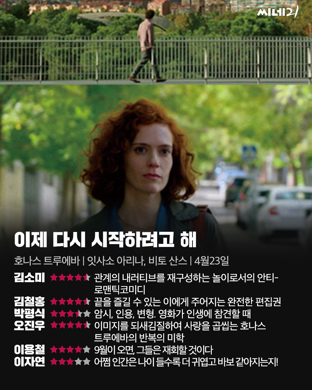 [리뷰] 이미지를 되새김질하여 사랑을 곱씹는 호나스 트루에바의 반복의 미학, <이제 다시 시작하려고 해>