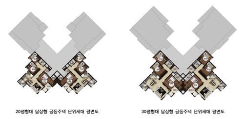 이앤파트너스건축사사무소 탑상형 아파트 평면도 저작권 획득