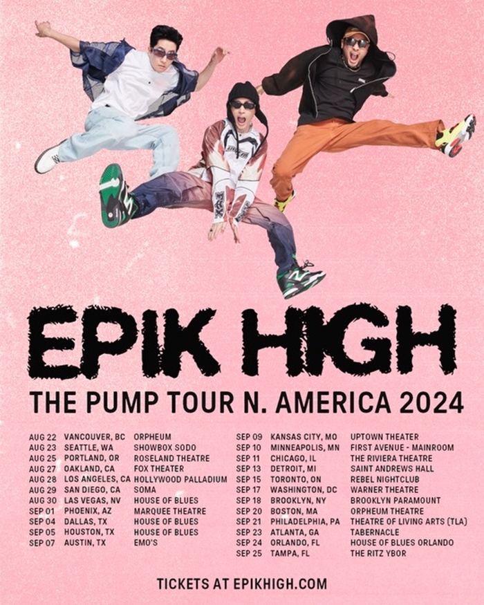 에픽하이, 8월 2024 북미투어 ‘THE PUMP TOUR’ 스타트